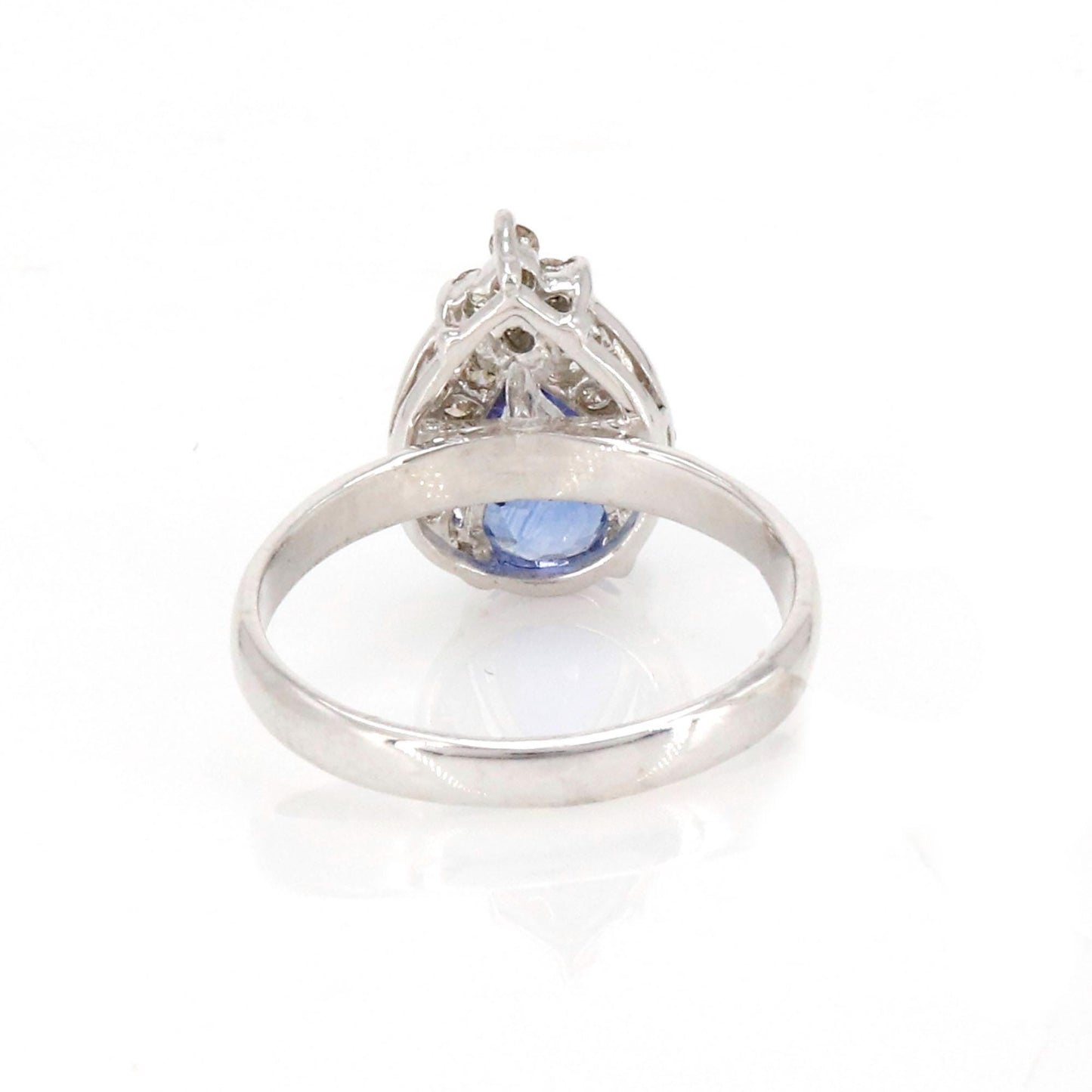 Unique Pear Shape Blue Sapphire Ring 14K Gold