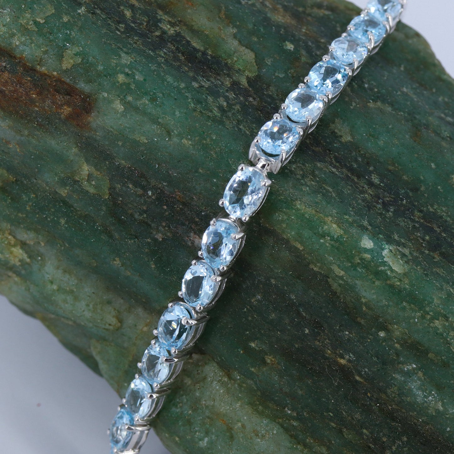 Faceted Blue Topaz Bracelet Silver