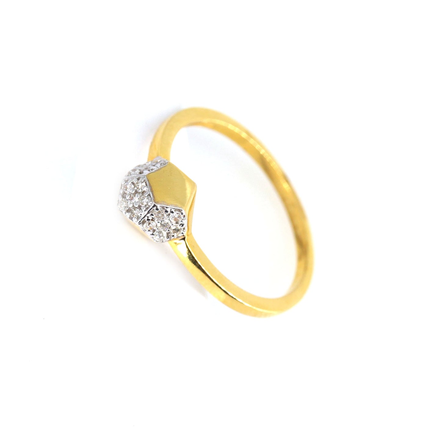 Yellow Studded Real Ring 18K Gold