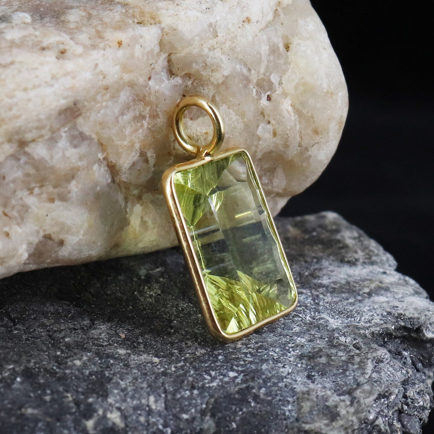 Lemon Topaz Necklace 14K Gold