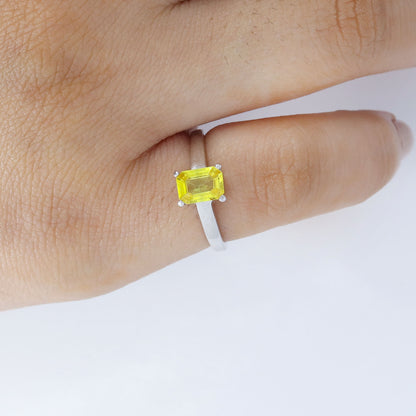 Yellow Sapphire Ring Silver