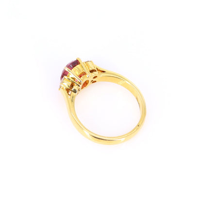 Dark Pink Tourmaline Ring 18K Gold