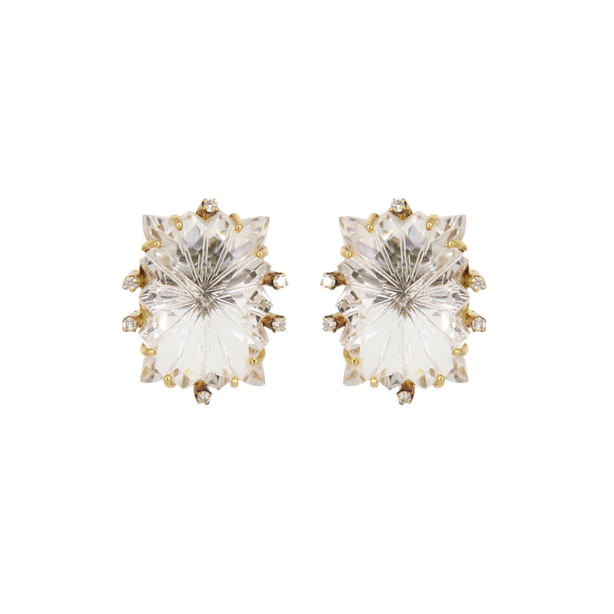 Yellow Crystal Earring 18K Gold