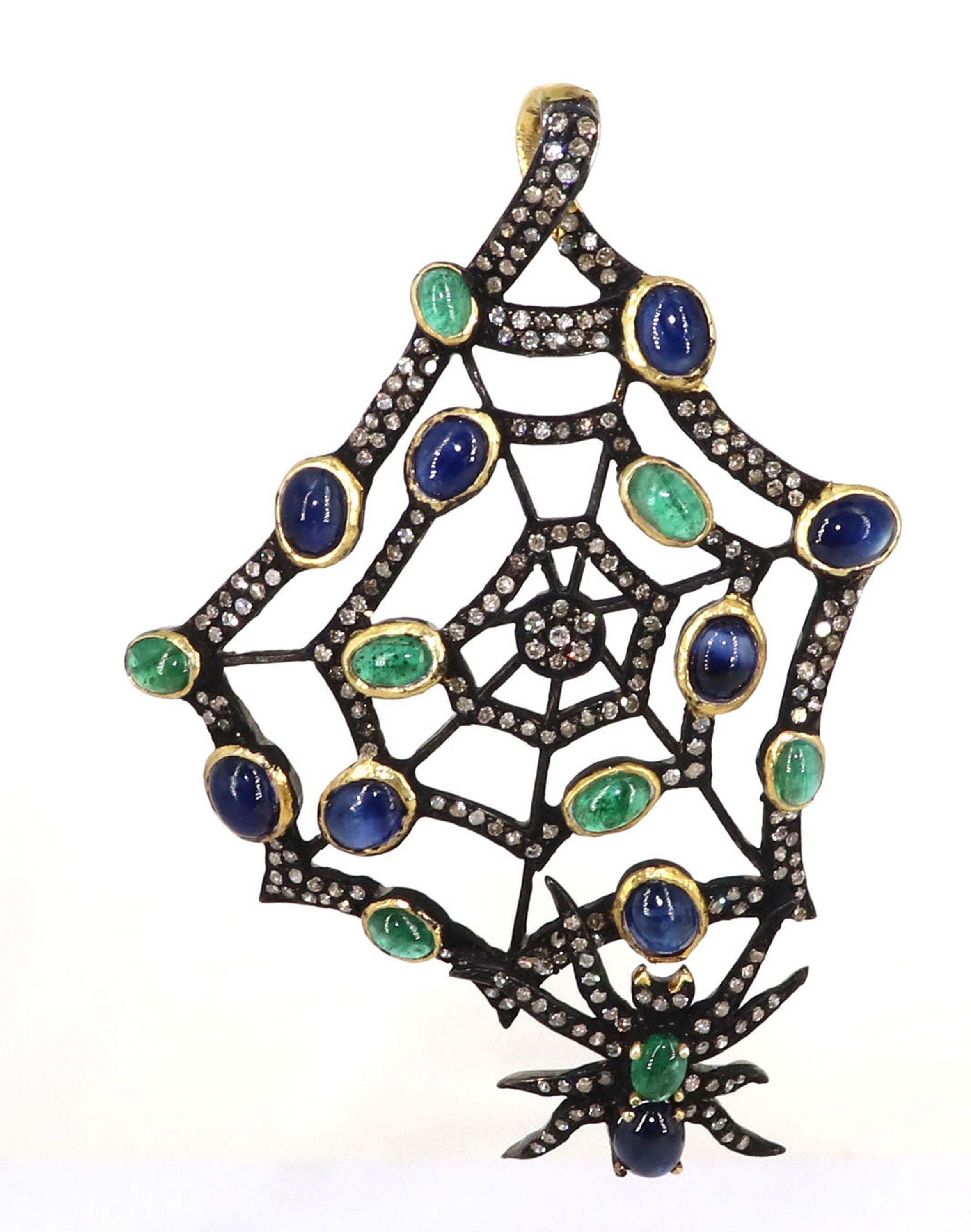 Exclusively Designed Vintage Replica Victorian Spider Net Style Pendant