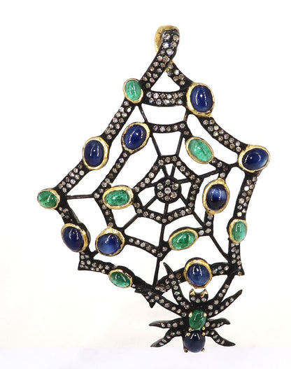 Exclusively Designed Vintage Replica Victorian Spider Net Style Pendant