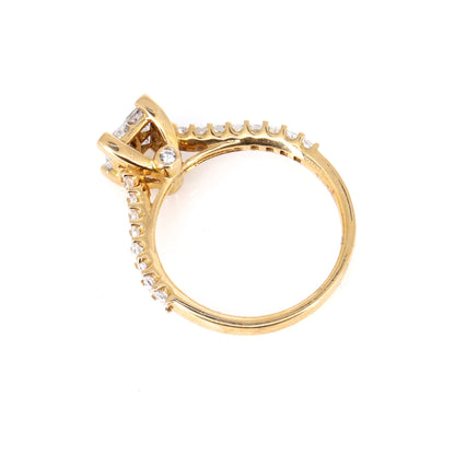 Princess Cut Rose Ring 18K Gold