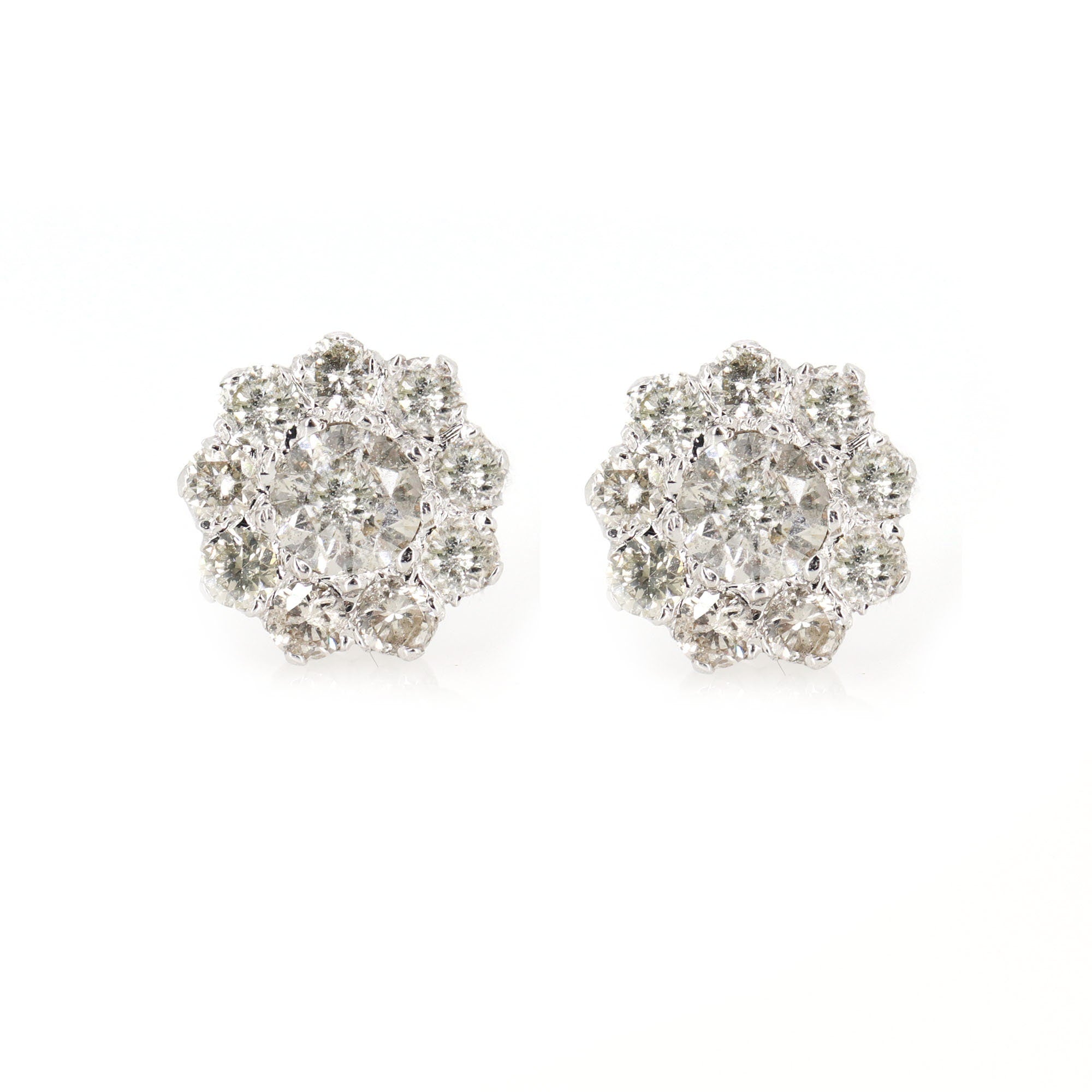Solitaire Studs/ Pave Stud / Wedding Earring 18K Gold