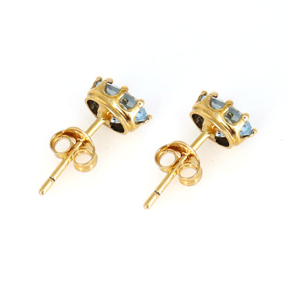 Classic March Blue Earring Gold