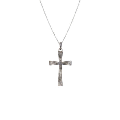 Cross Charms Cross Pave Charm Pendant Silver