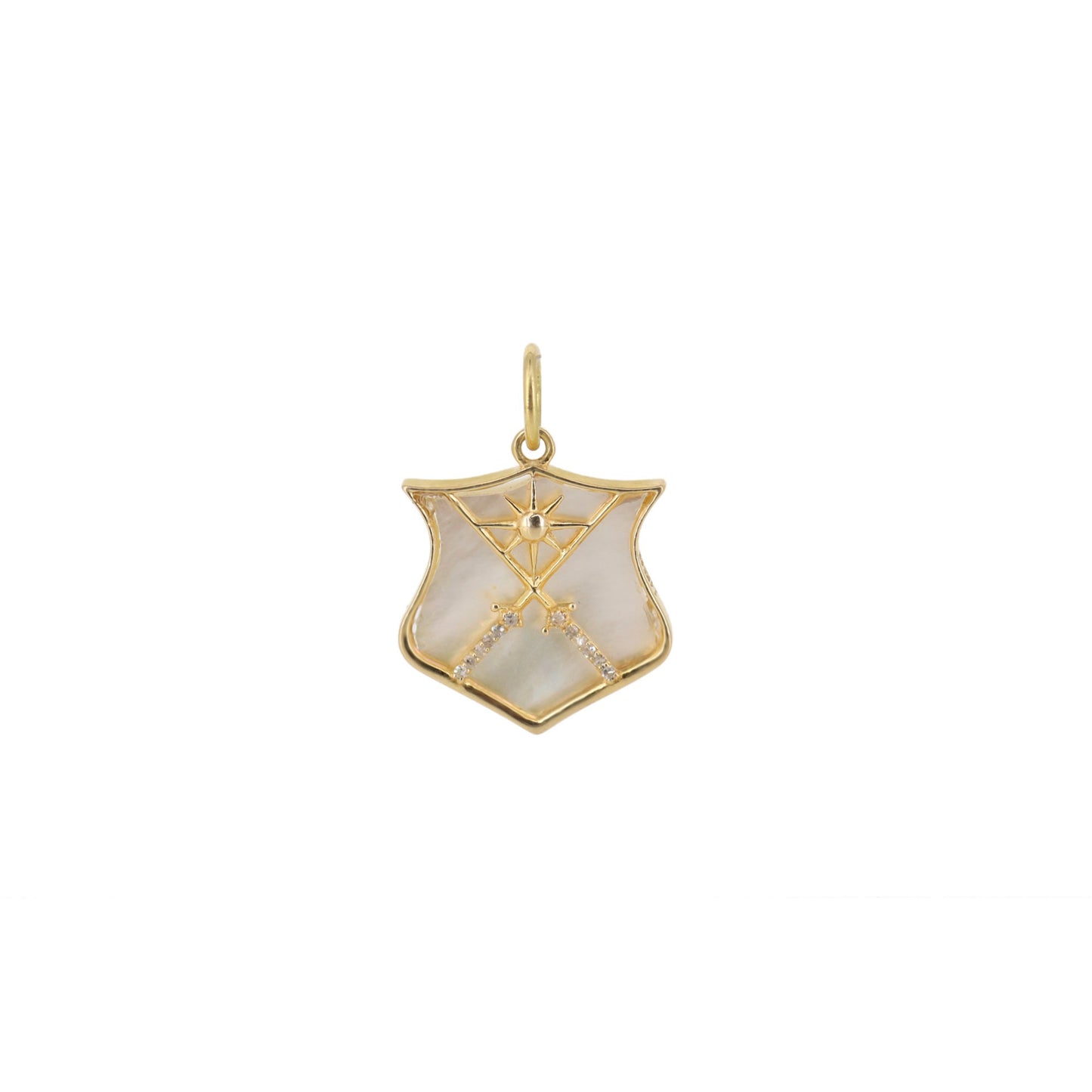 Sword Charm Findings Sun Charms Sword Sun Mop Charm Pendant 14K Gold
