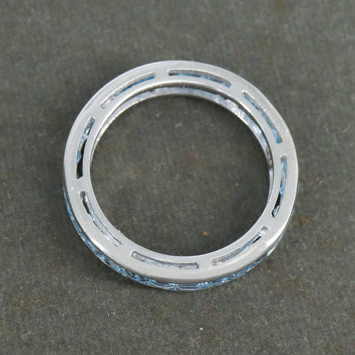 Blue Topaz Gemstone 925 Sterling Stackable Ring Silver