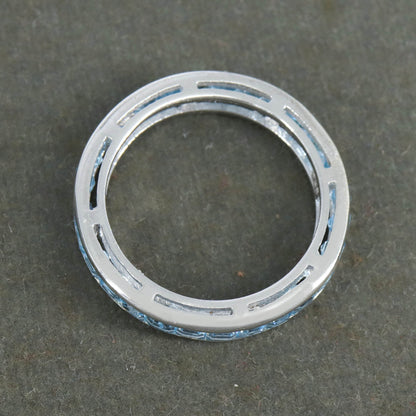 Blue Topaz Gemstone 925 Sterling Stackable Ring Silver