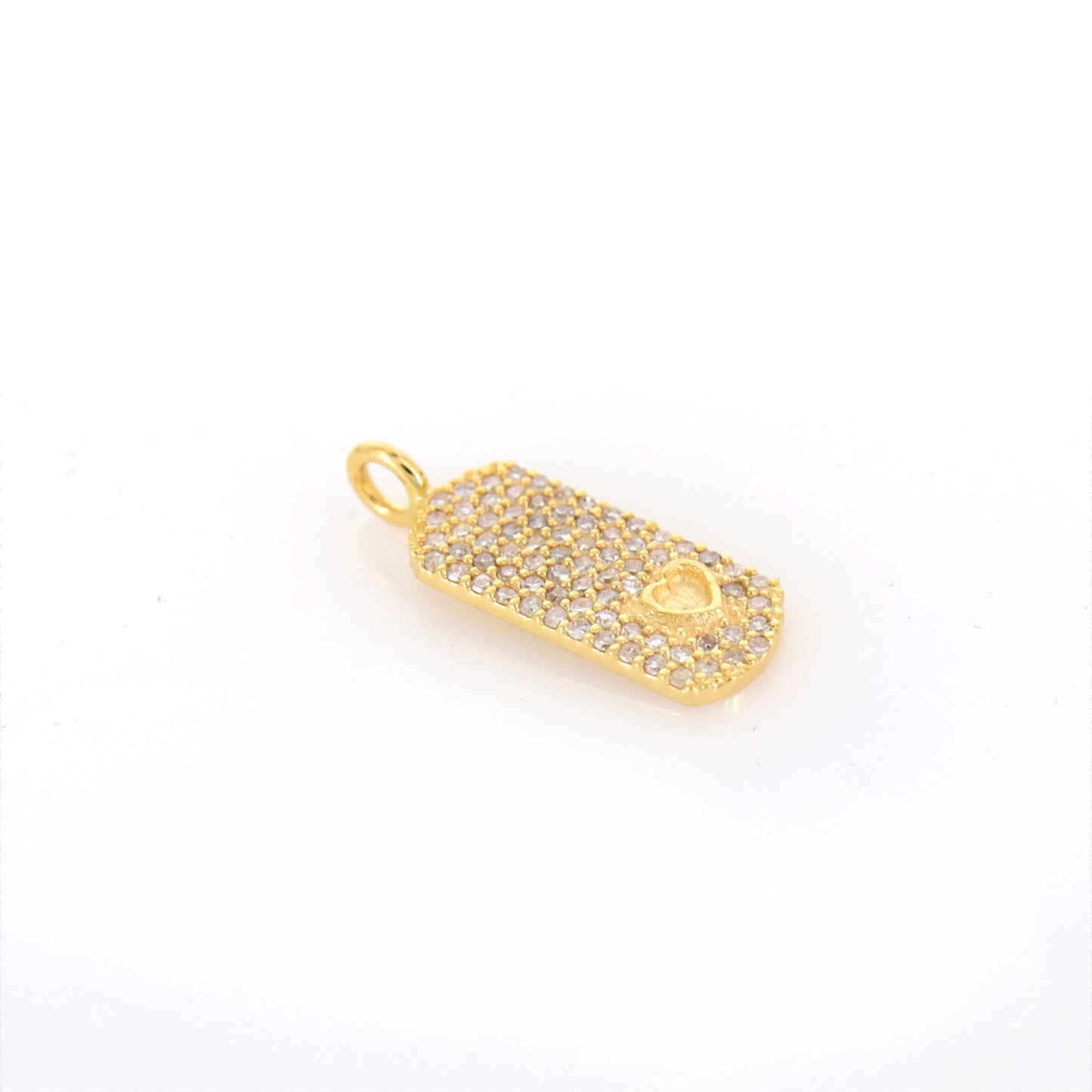20X7Mm Bar Heart Charm Bracelet 14K Gold