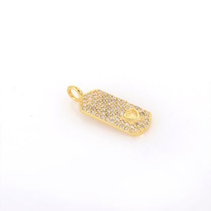 20X7Mm Bar Heart Charm Bracelet 14K Gold