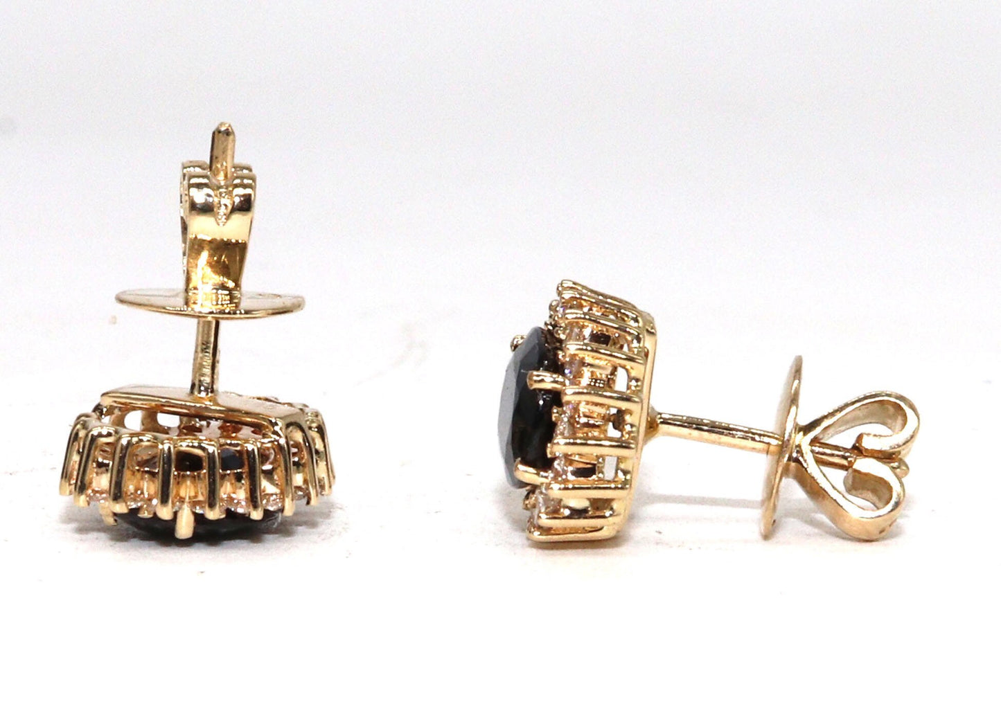 Yellow Blue Sapphire Earring 14K Gold