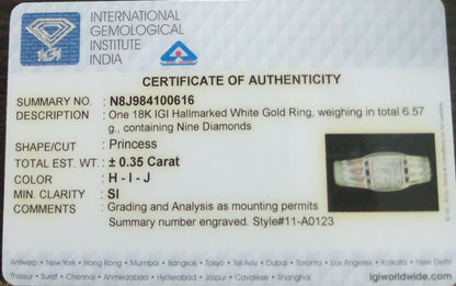 Invisible Setting Princess Cut Ring 18K Gold