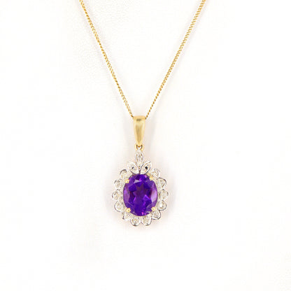 Amethyst Necklace 14K Gold