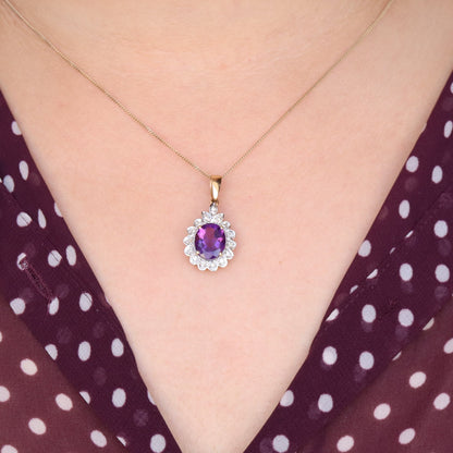 Amethyst Necklace 14K Gold