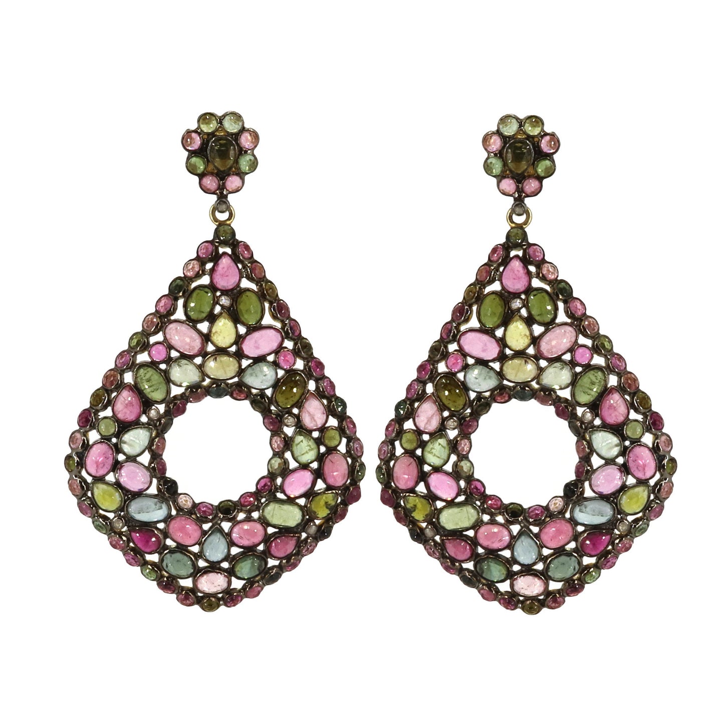 Multi Color Tourmaline Earring