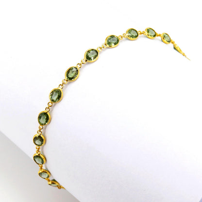 Rare Green Sapphire Bracelet 14K Gold