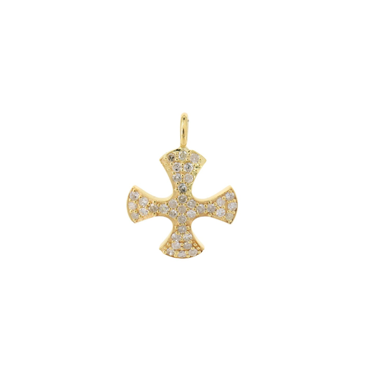 Pave Cross Charm Charm Pendant 14K Gold