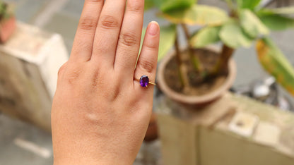 Purple Amethyst Ring 14K Gold
