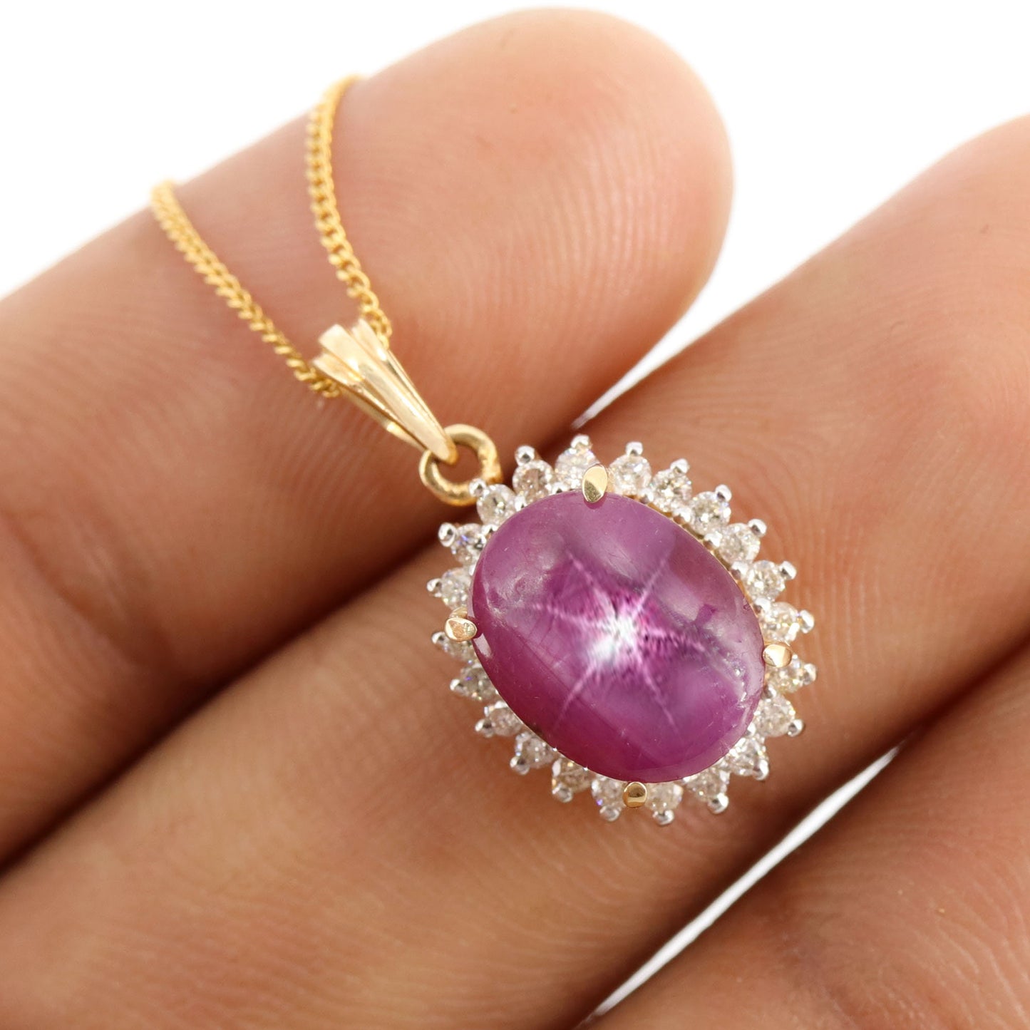 Star Ruby & Pendant 14K Gold