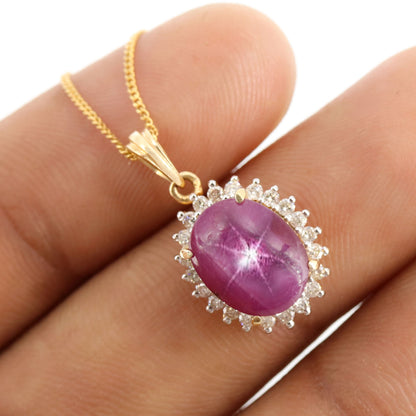 Star Ruby & Pendant 14K Gold