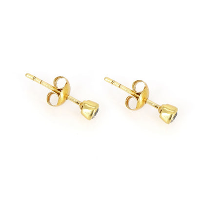 Yellow 4Mm Stud Earring 18K Gold
