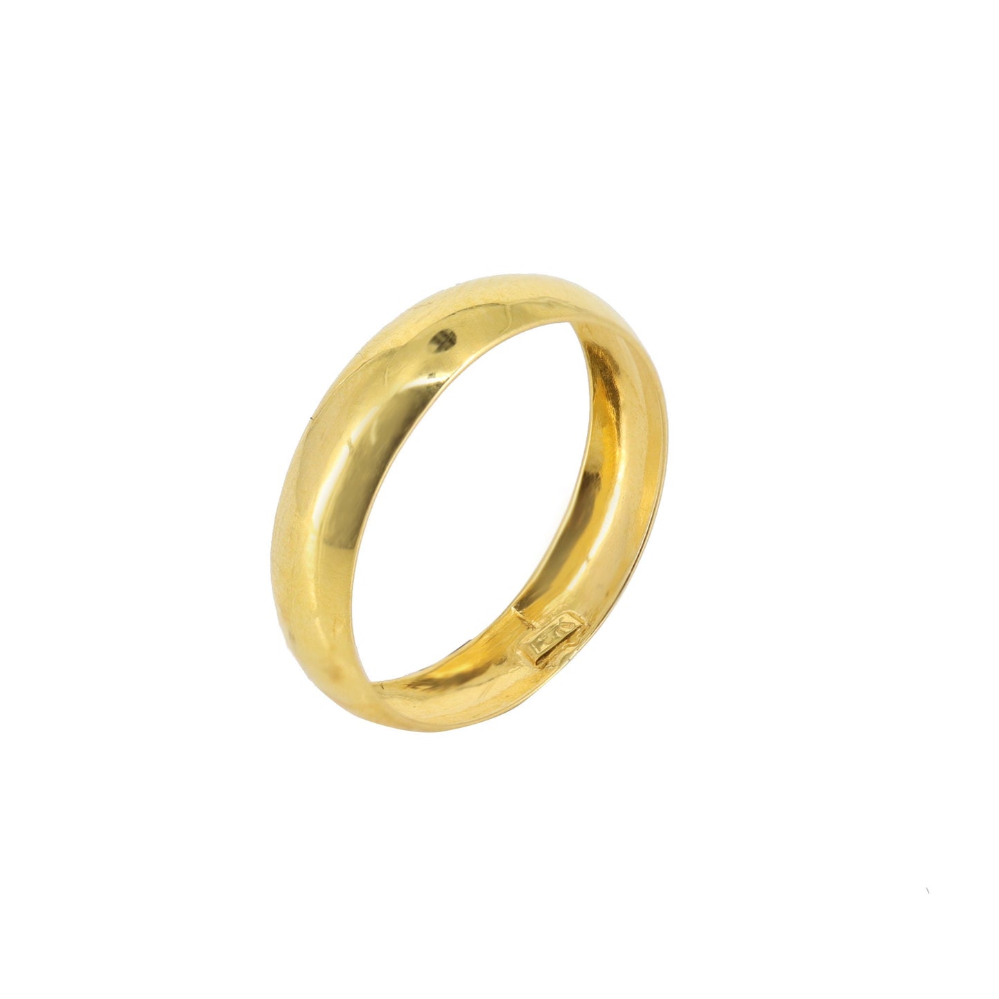Yellow Band Flat / Comfort Fit / Men'S Women'S Wedding Band / Ring 18K Gold