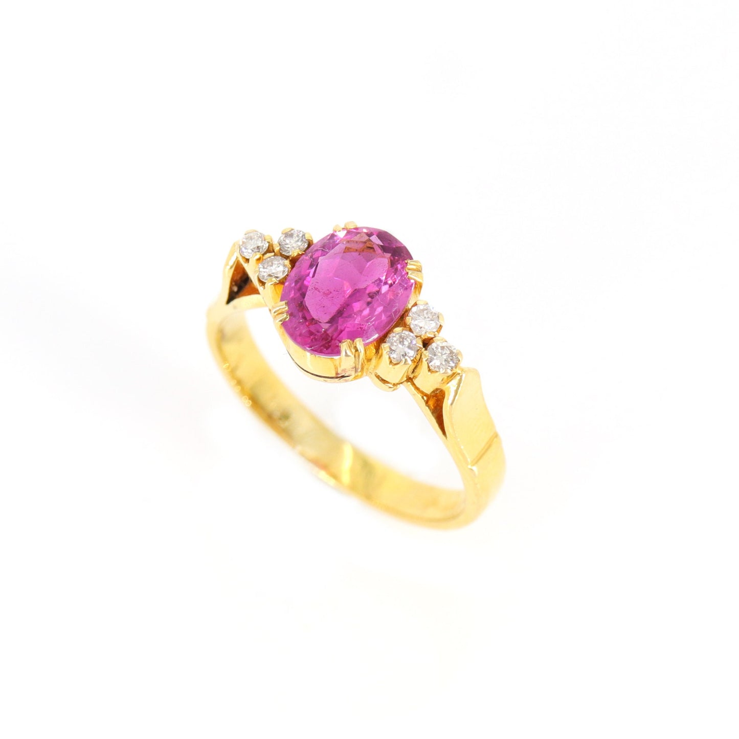 Yellow Pink Tourmaline Ring 18K Gold