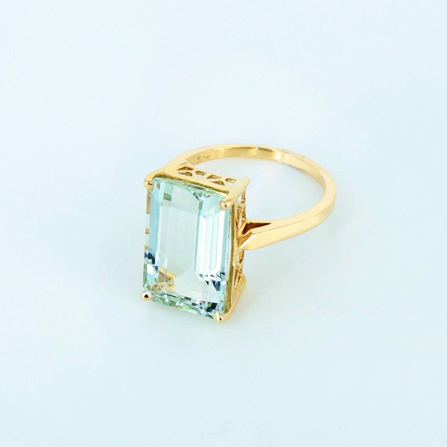 Yellow Aquamarine Ring 14K Gold
