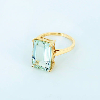 Yellow Aquamarine Ring 14K Gold