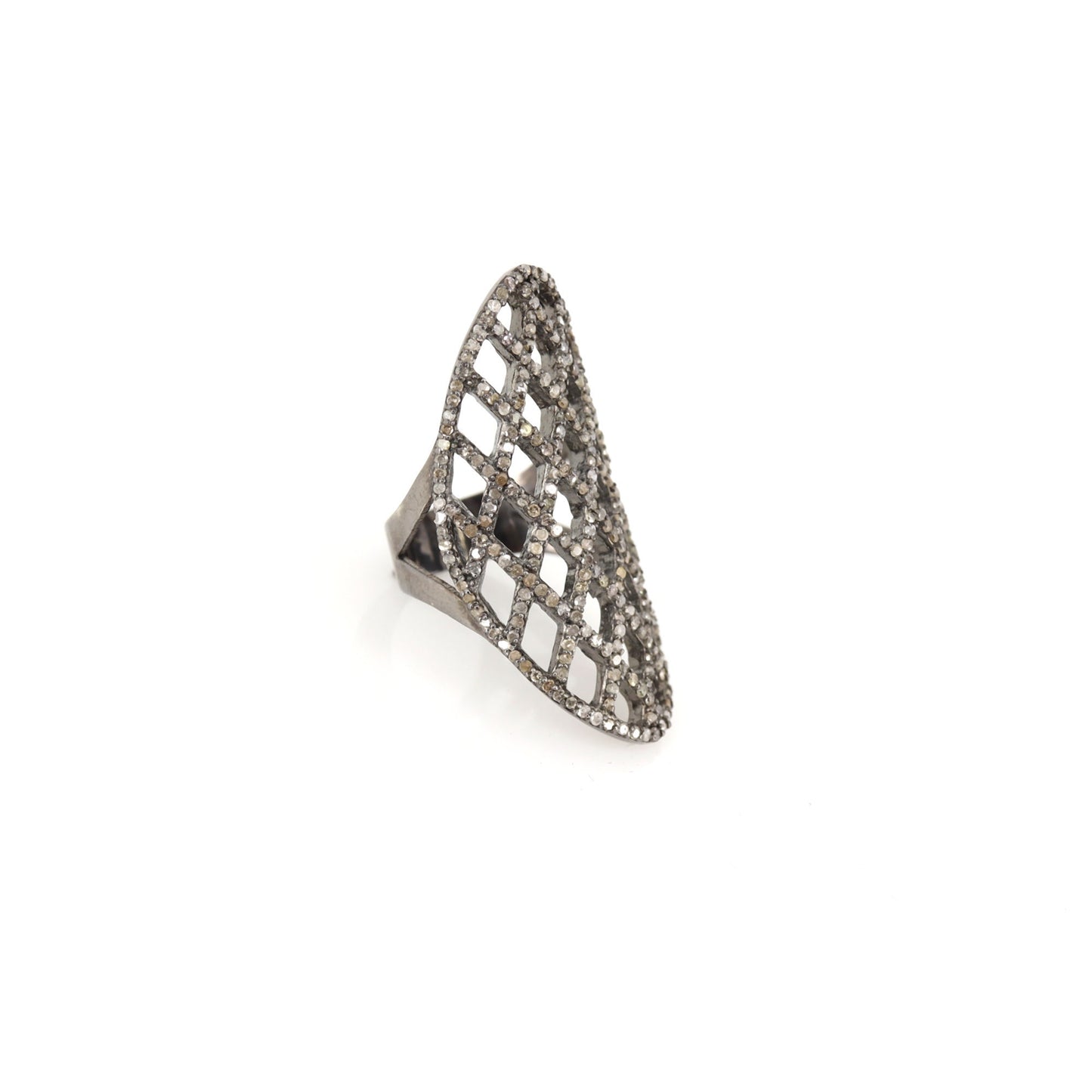 Retro Pave Ring Silver
