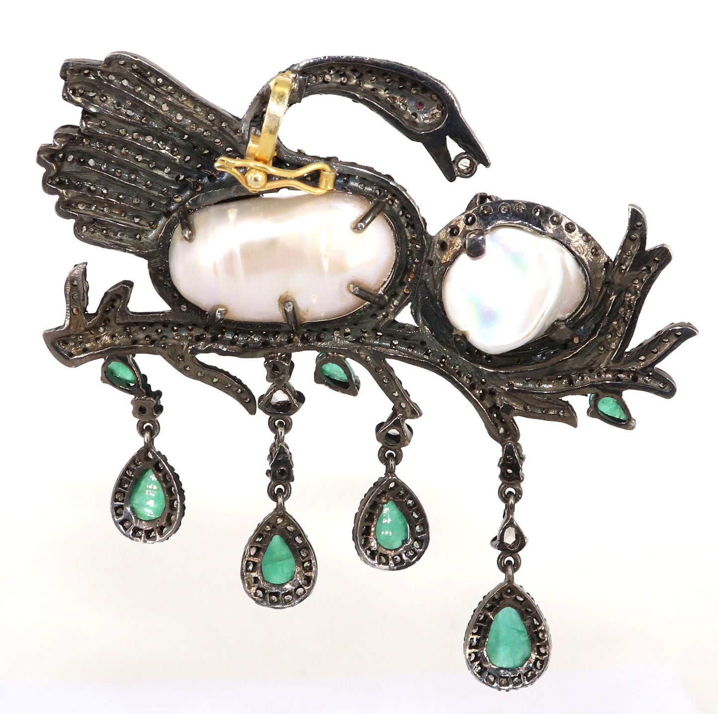 Exclusively Designed Victorian Siberian Crane Pendant
