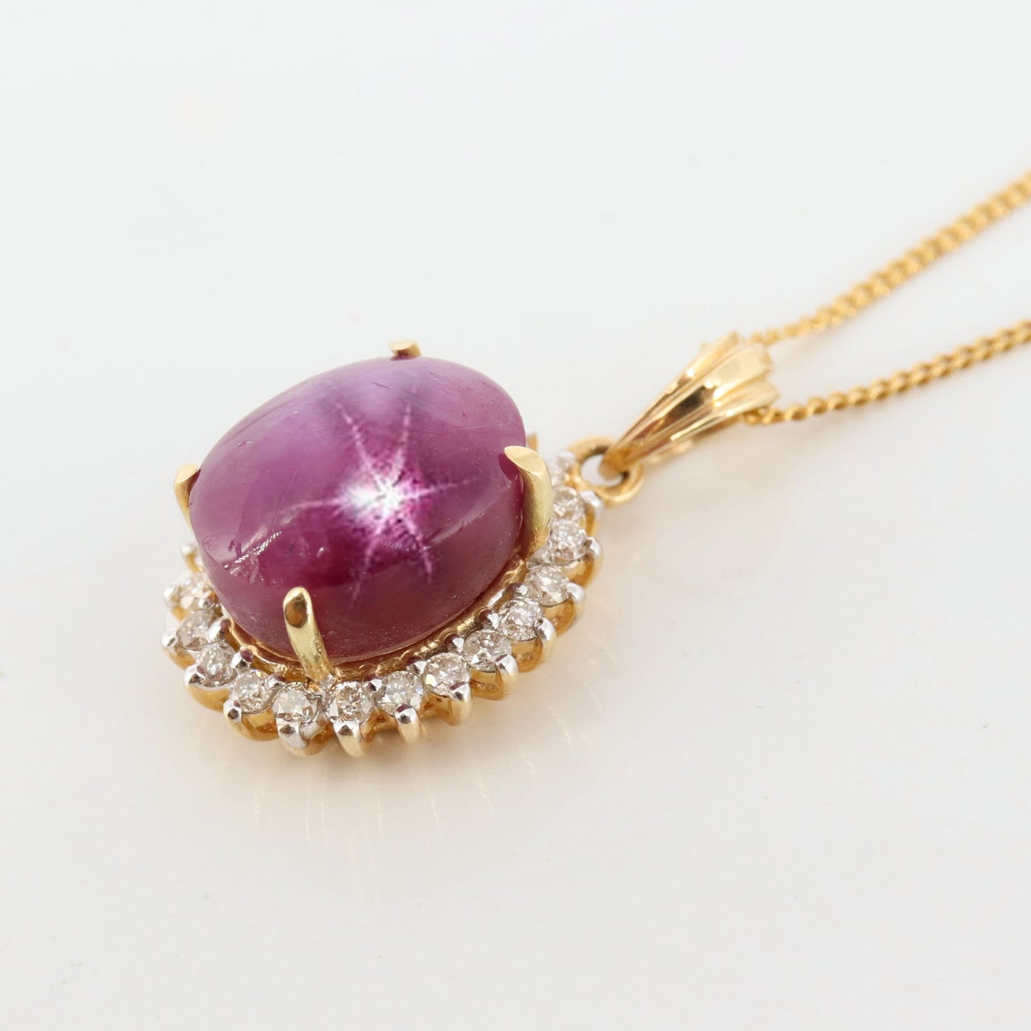 Star Ruby & Pendant 14K Gold