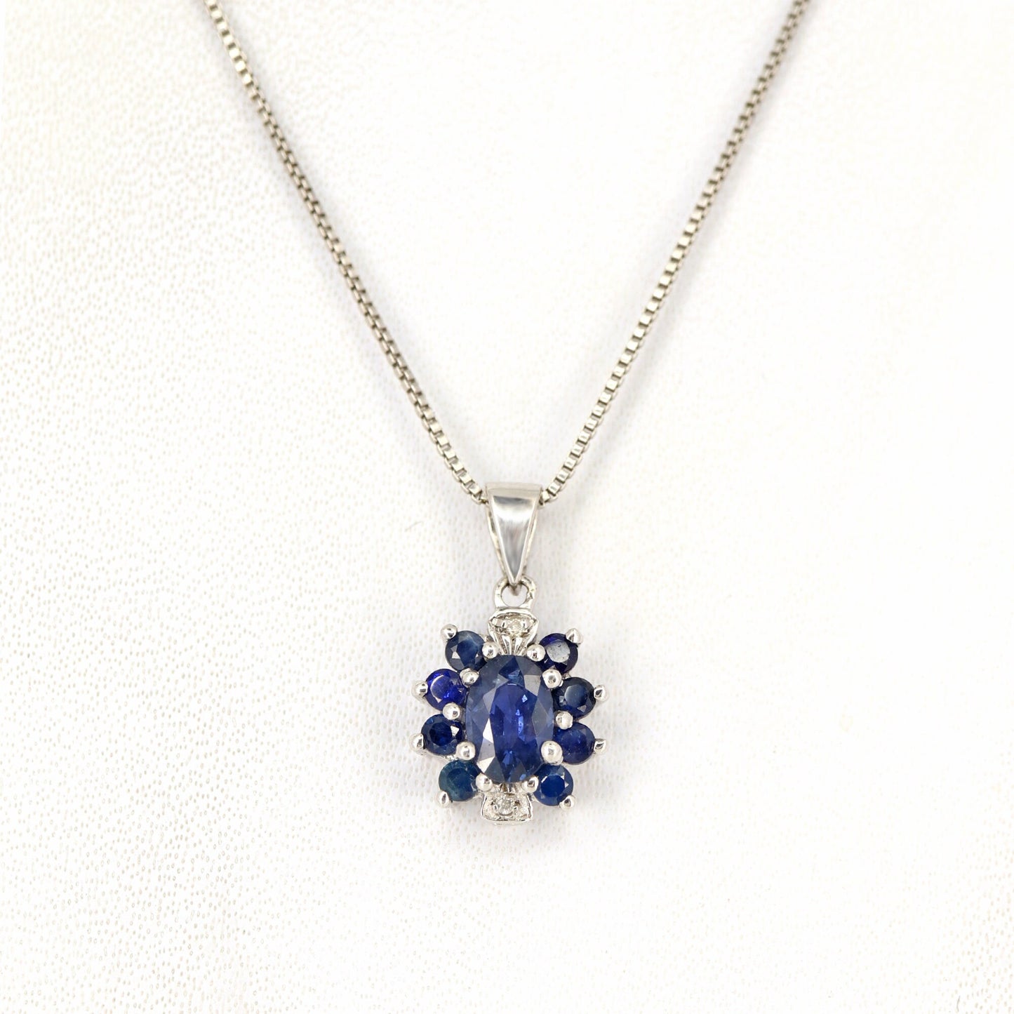 Dainty Sapphire Necklace 14K Gold