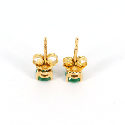 Emerald Stud Earring 14K Gold