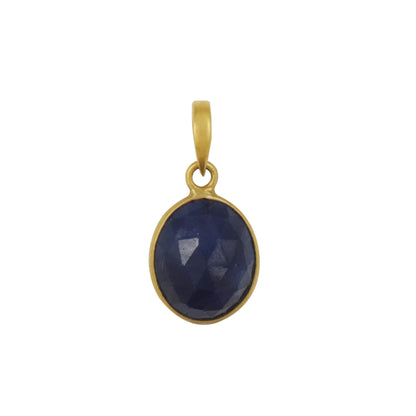 Yellow Blue Sapphire Pendant 18K Gold