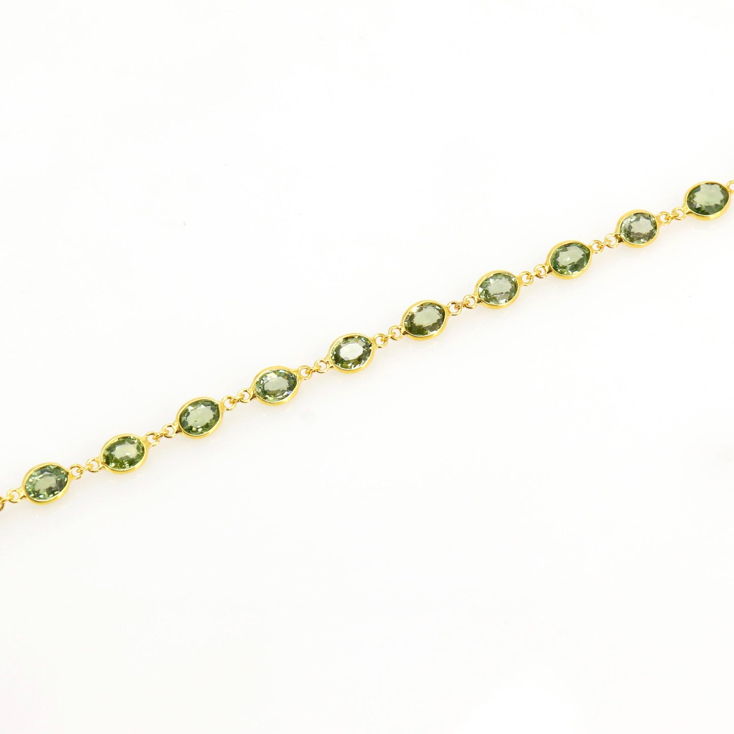 Rare Green Sapphire Bracelet 14K Gold