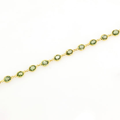 Rare Green Sapphire Bracelet 14K Gold