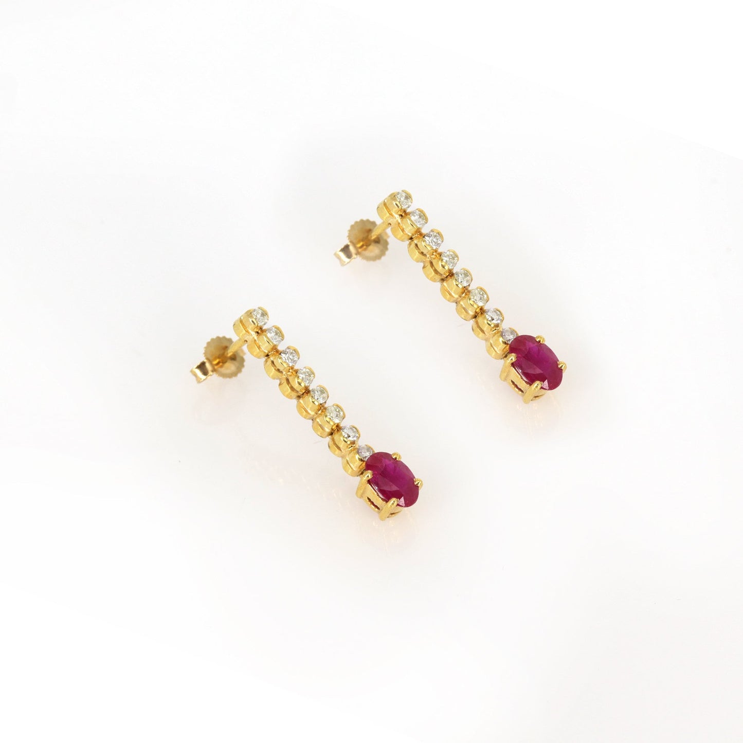 Ruby Dangle Drop Earring 18K Gold