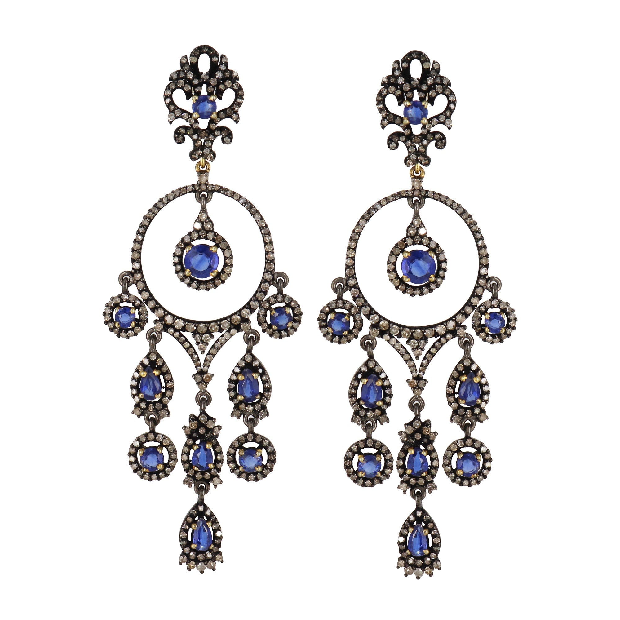 Victorian Blue Kyanite Earring Gold