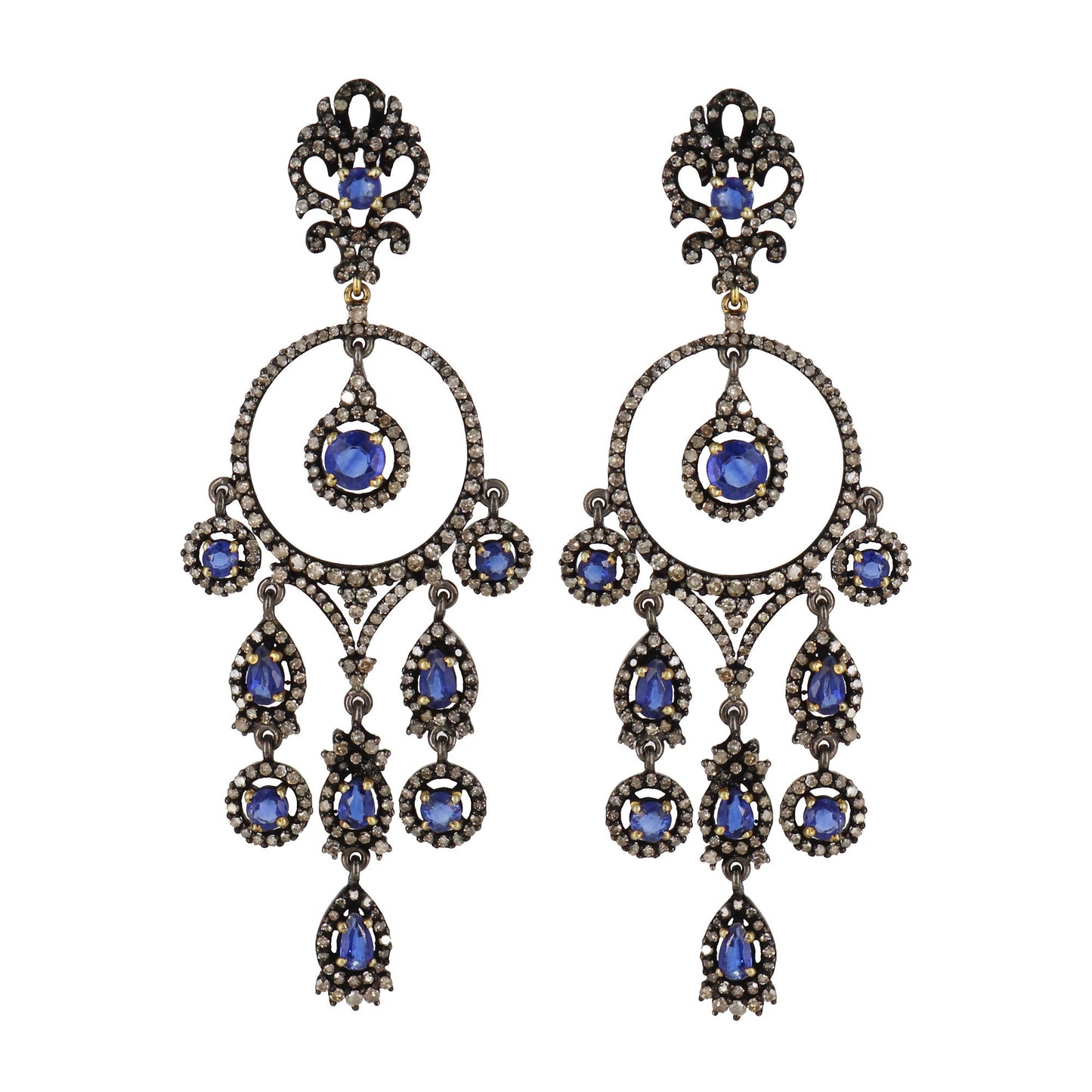 Victorian Blue Kyanite Earring Gold