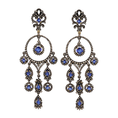 Victorian Blue Kyanite Earring Gold