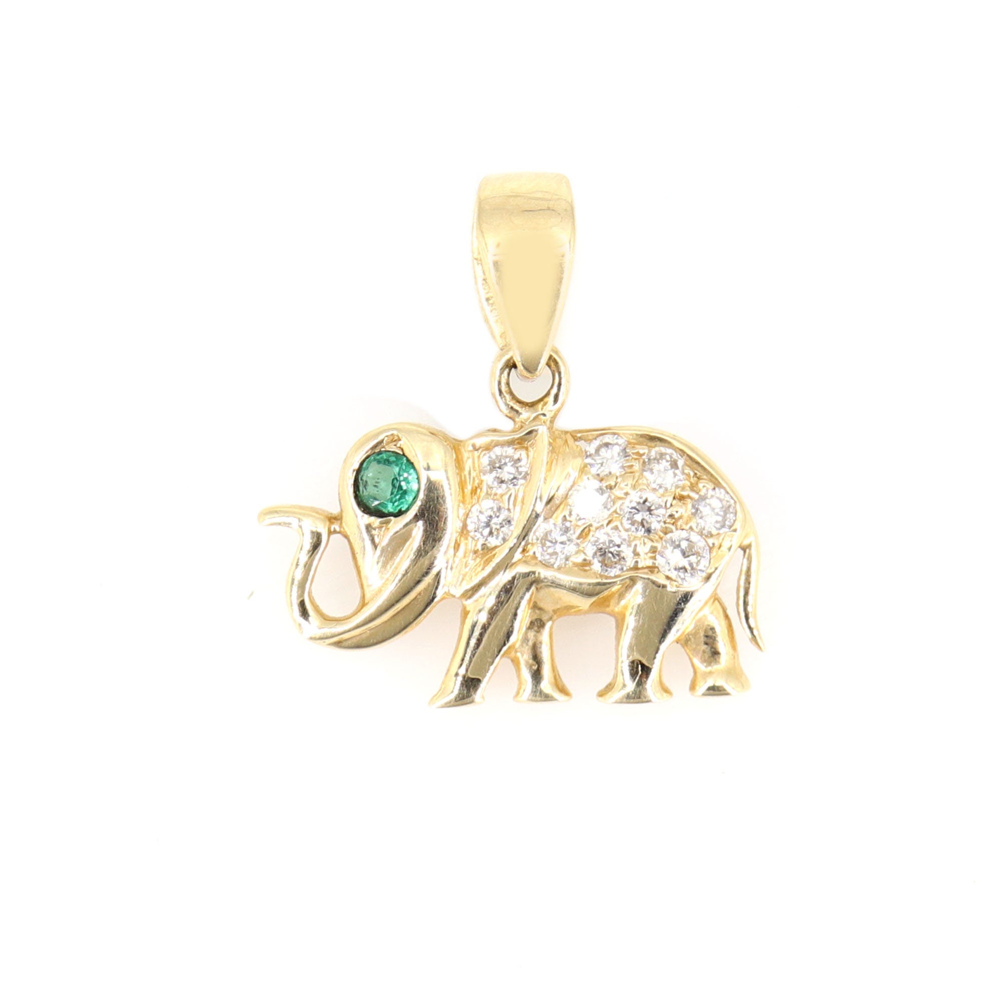 Elephant Pendant 14K Gold