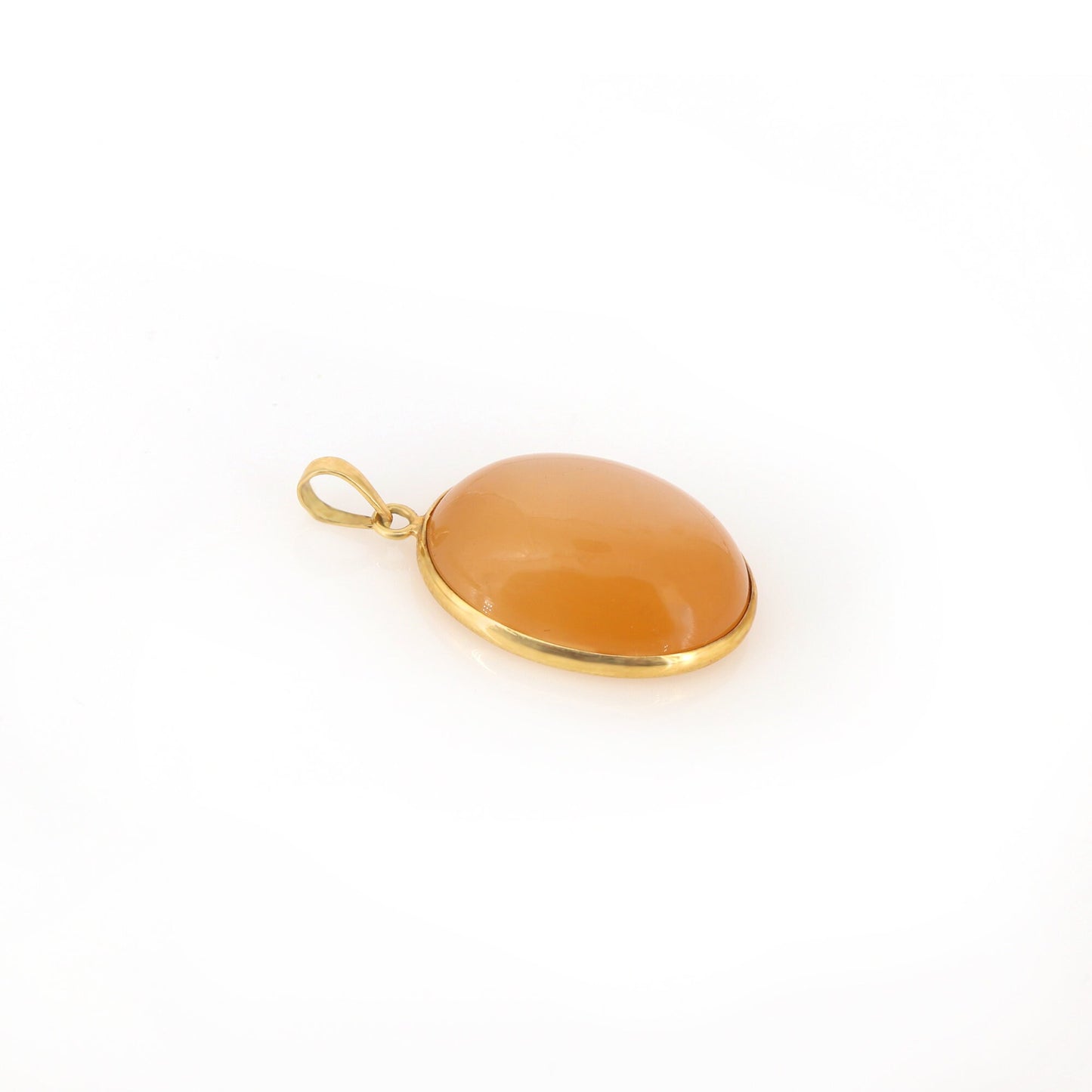 Peach Moonstone Pendant 14K Gold