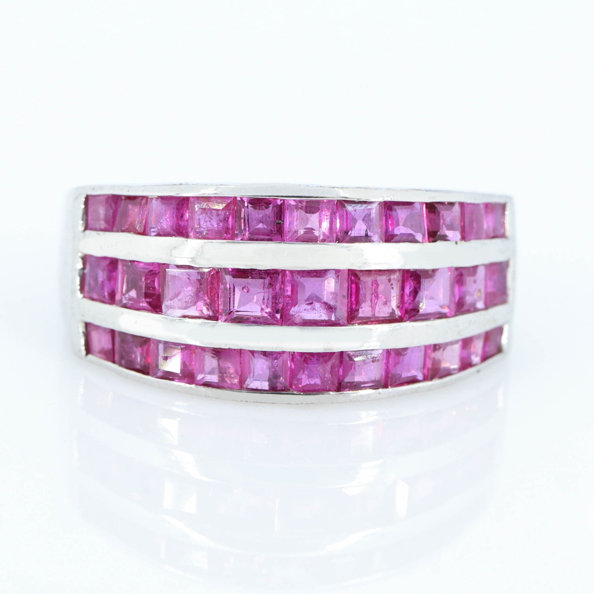 Vintage Ruby Ring Silver