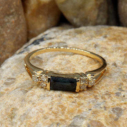 Blue Sapphire Ring 14K Gold