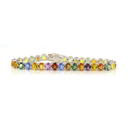 Multi Sapphire Tennis Bracelet 14K Gold